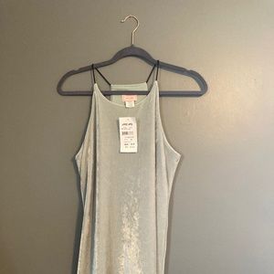 Sage velvet dress NWT